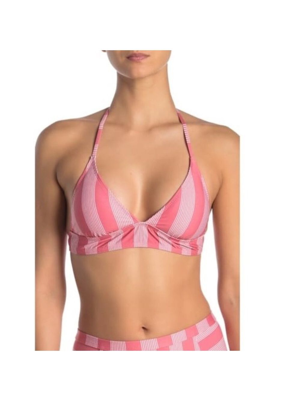 Splendid Longline Stripe Tie Back Bikini Top